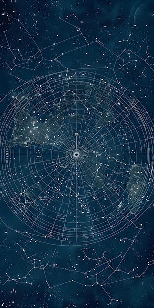 Photo minimalist background of a celestial constellation map for mobile phone concept minimalism celestial constellations mobile phone background design