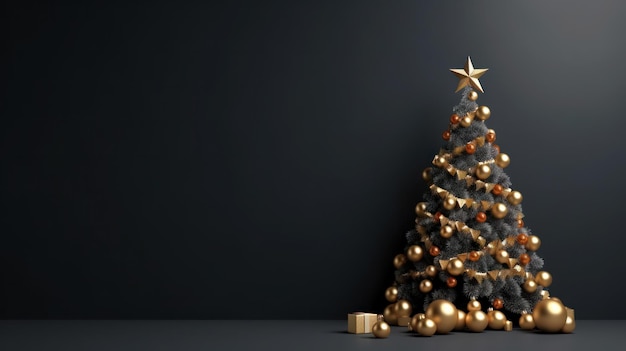 Minimalist background with Christmas tree