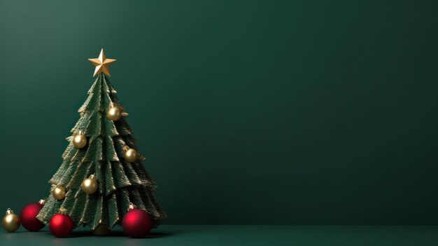 Minimalist background with christmas tree