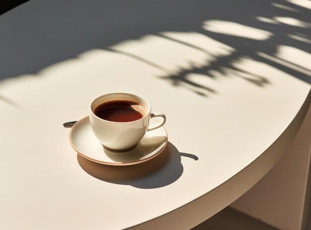 Minimalist background with cup of coffee