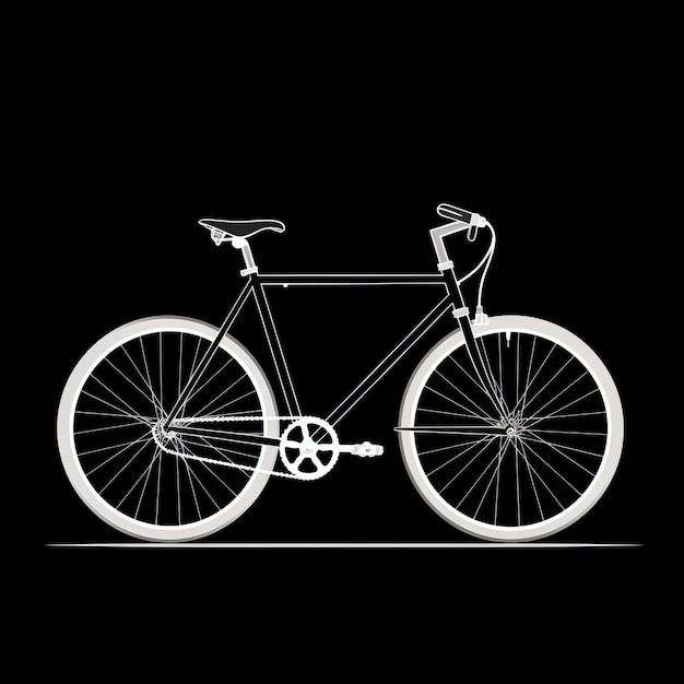 Minimalist Bauhaus Bicycle Frame On Black Background