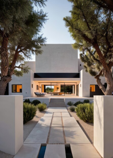 minimalist beauty of a contemporary home nestled in a desert landscape