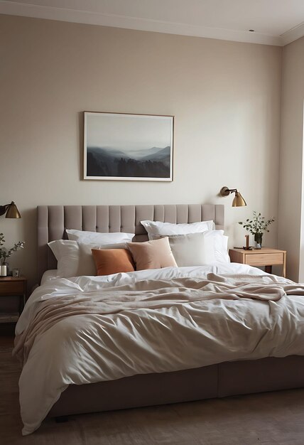 Minimalist bedroom bed simple and organized bedroom