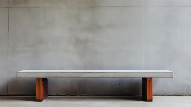 Photo minimalist bench in brutalist environment editorial style photograph