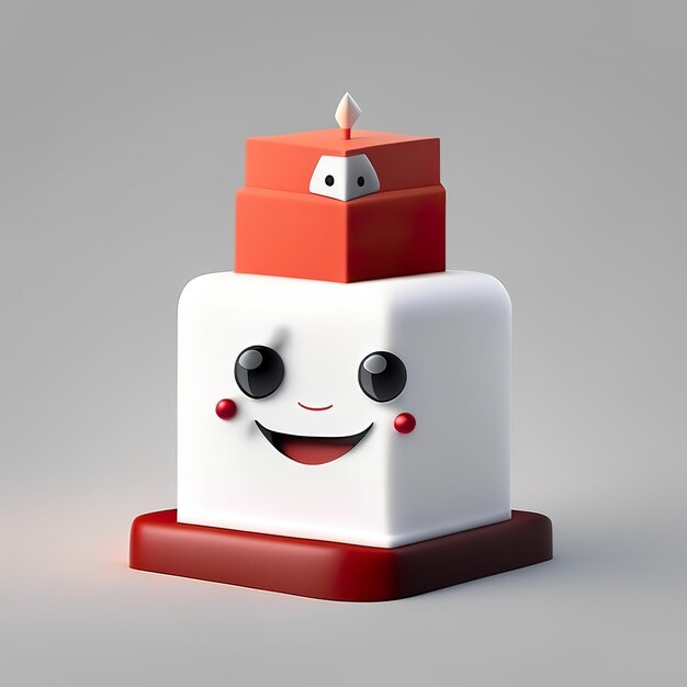 Minimalist birthday cake mascot Generative AI