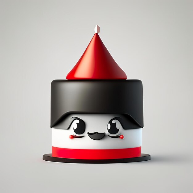 Minimalist birthday cake mascot Generative AI