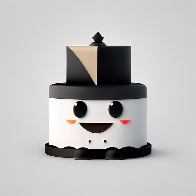 Foto mascotte della torta di compleanno minimalista ia generativa