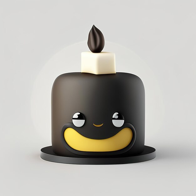 Minimalist birthday cake mascot Generative AI