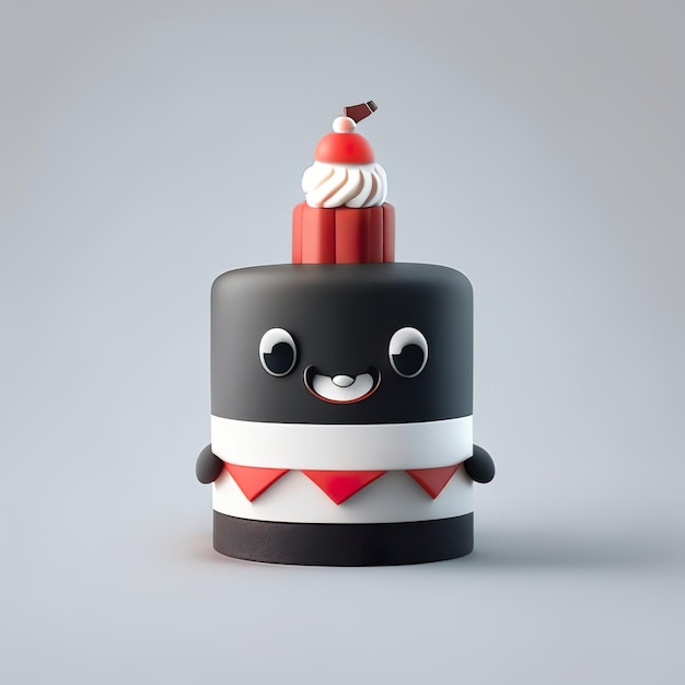 Photo minimalist birthday cake mascot generative ai