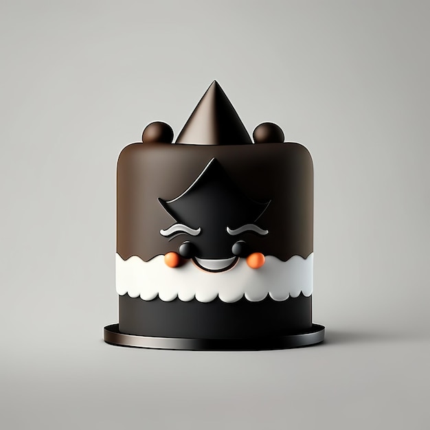 Minimalist birthday cake mascot Generative AI