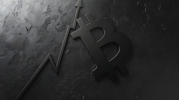 Photo minimalist bitcoin wallpaper with black and yellow style overlaid with price graph