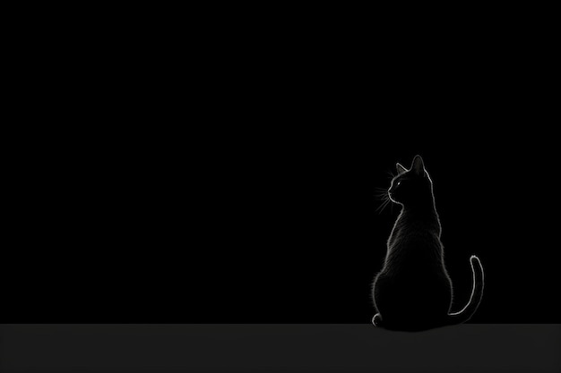 Minimalist black cat silhouette