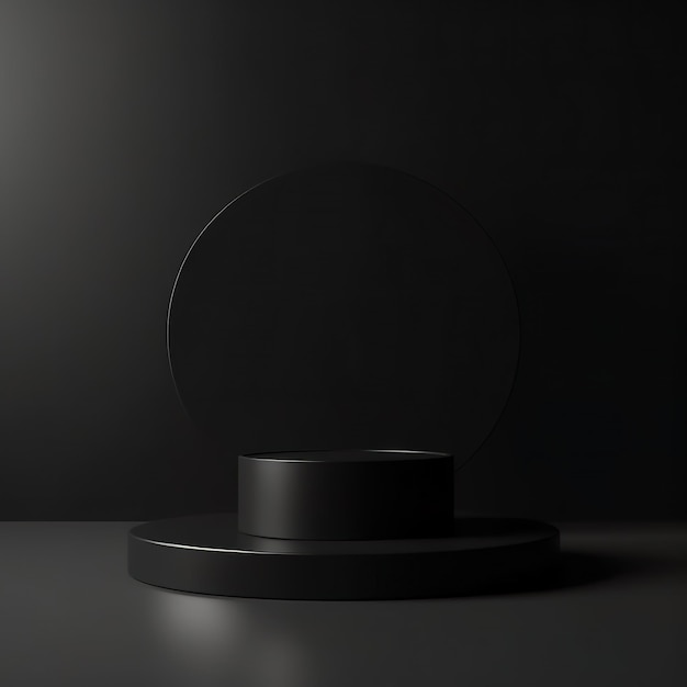 Minimalist black geometric pedestal for product showcase