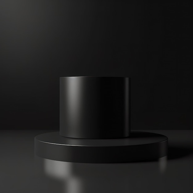 製品ショーケース用のシンプルな黒の幾何学的な台座