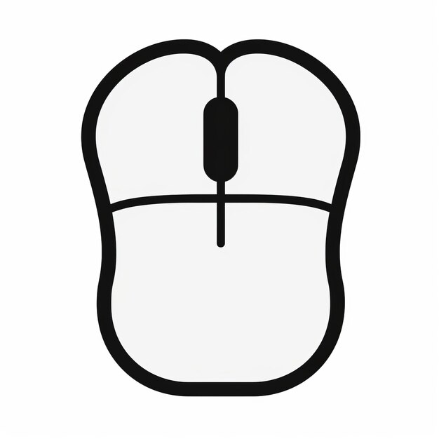 Photo minimalist black and white computer mouse icon in gene luen yang style