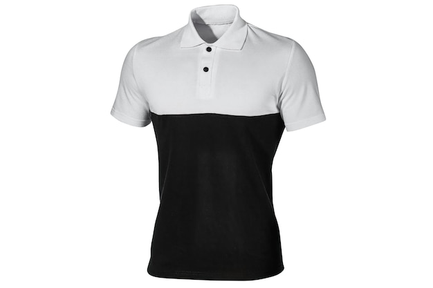 minimalist black white polo shirt design isolated on white