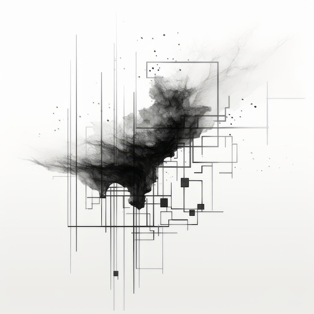 Photo minimalist black and white vector digital abstract image