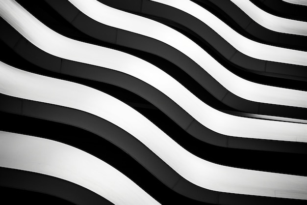 Minimalist Black and White Wavy Line Pattern