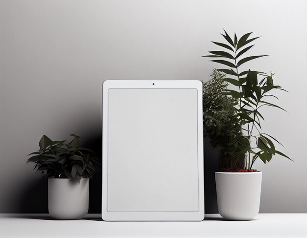 Minimalist Blank iPad Tablet Mockup Scene Created with Generative AI