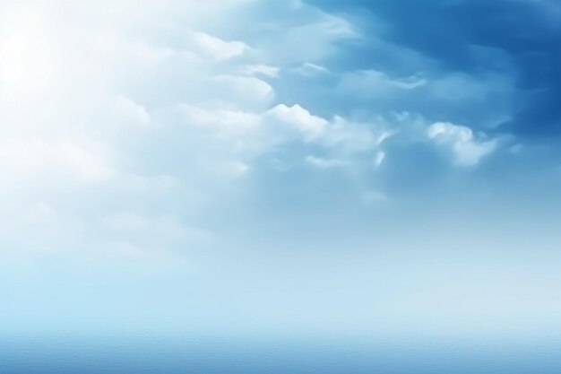 Minimalist blue gradient with soft sunlight filtering through clouds