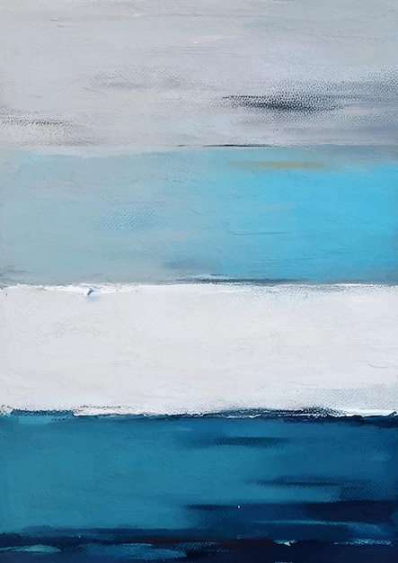 Minimalist Blue Ocean Scenery Printable Canvas Painting