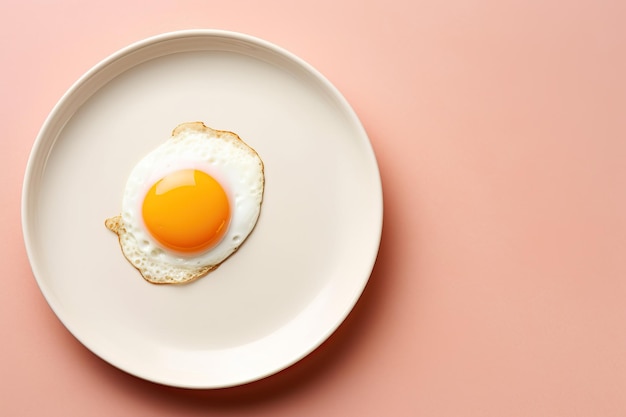 写真 ミニマリストの空白のコピー スペースで分離されたミニマリストの朝食目玉焼き