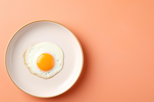 minimalist breakfast fried egg isolated with minimalist blank copy space