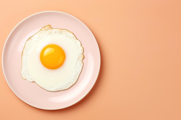 minimalist breakfast fried egg isolated with minimalist blank copy space