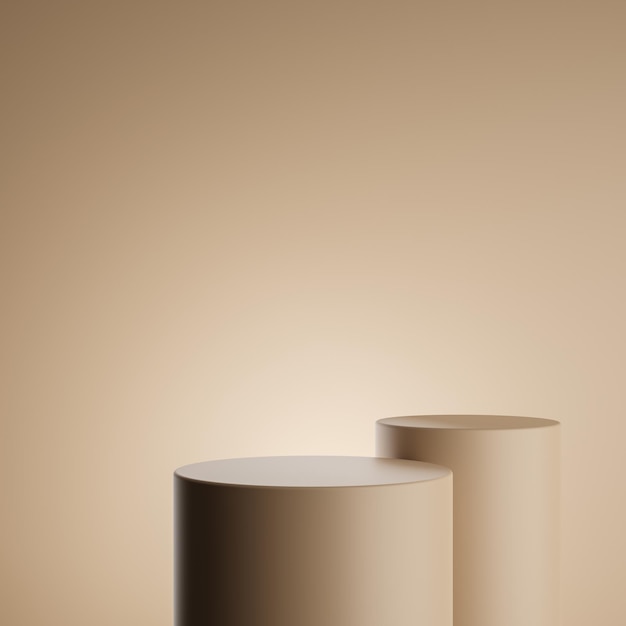 Minimalist brown podium with brown background for product presentation