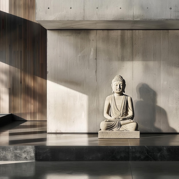 Minimalist Buddha Statue in Modern Interior