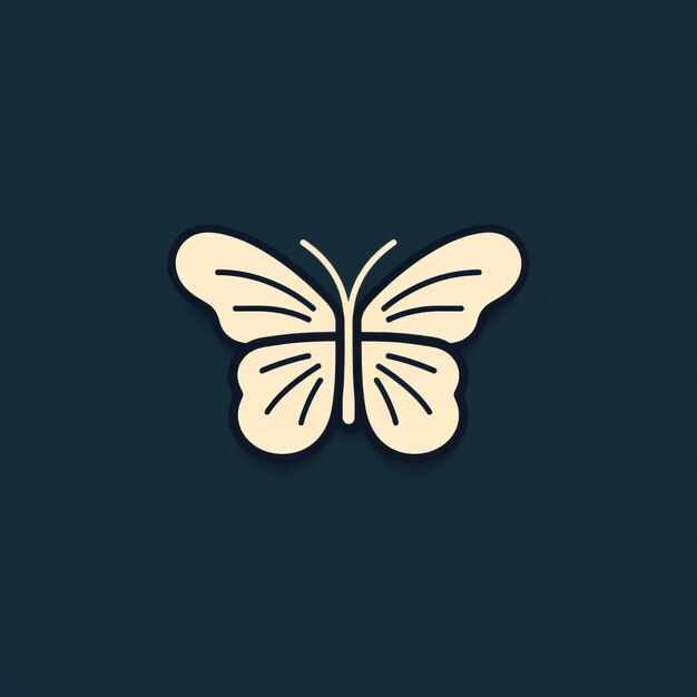 Minimalist Butterfly Vector Symbol On Dark Background