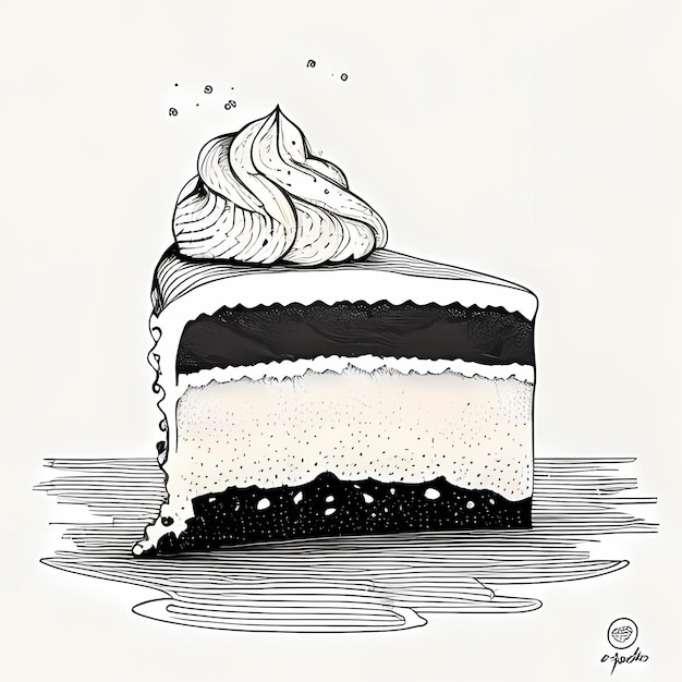 Photo minimalist cake lines clean crisp black e drawing