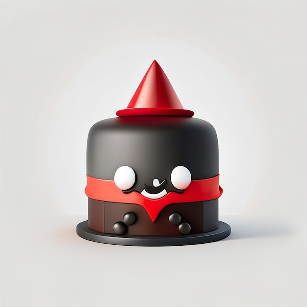 Minimalist cake mascot Generative AI