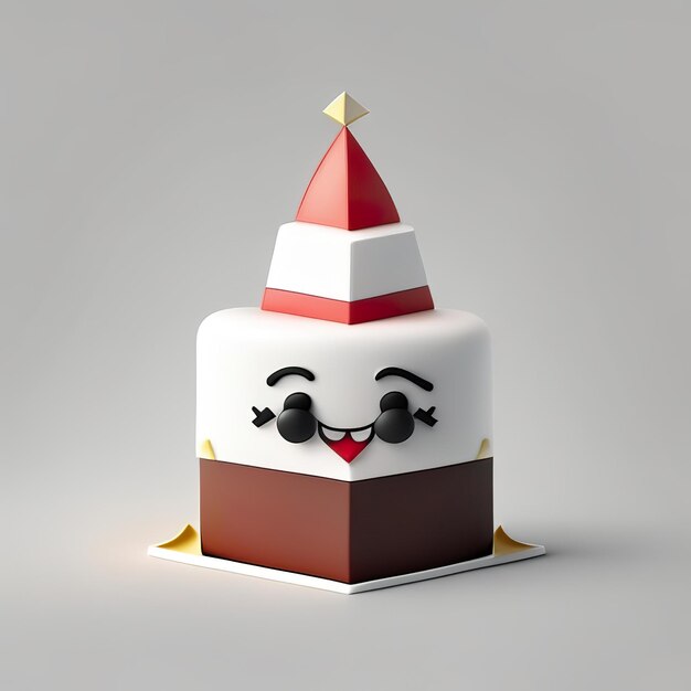 Minimalist cake mascot Generative AI