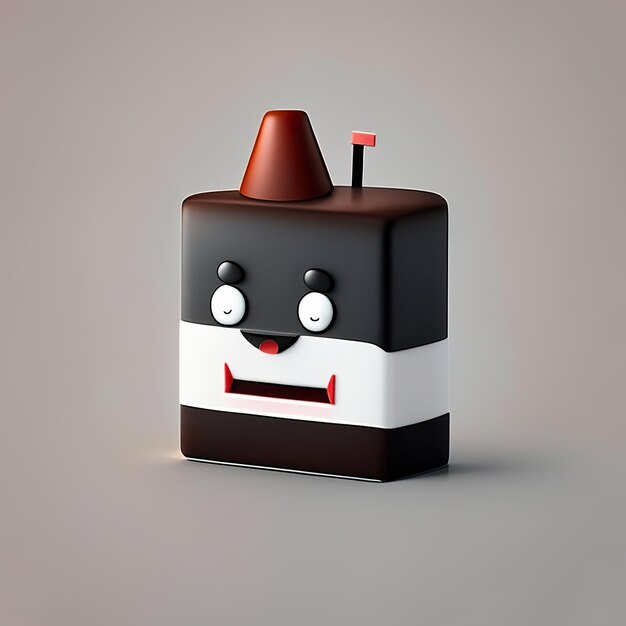 Minimalist cake mascot Generative AI