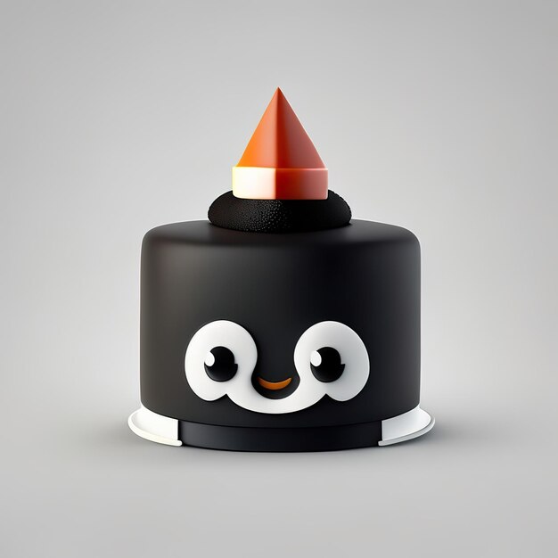 Minimalist cake mascot Generative AI