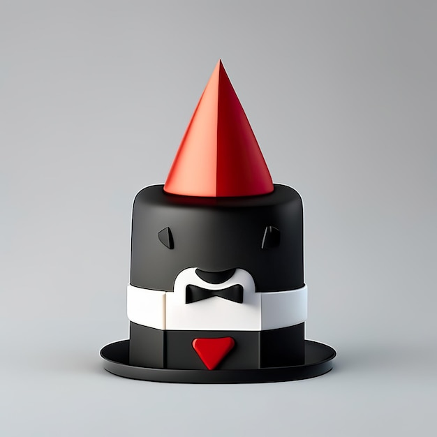 Photo minimalist cake mascot generative ai