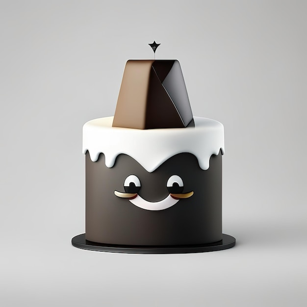 Minimalist cake mascot Generative AI