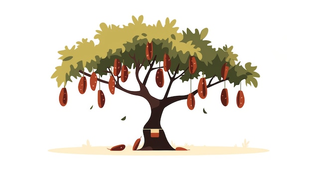 Photo minimalist carob tree illustration generative ai