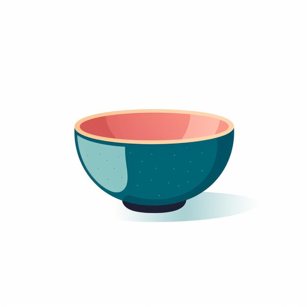 Photo minimalist cartoon bowl blue and pink 2d illustration