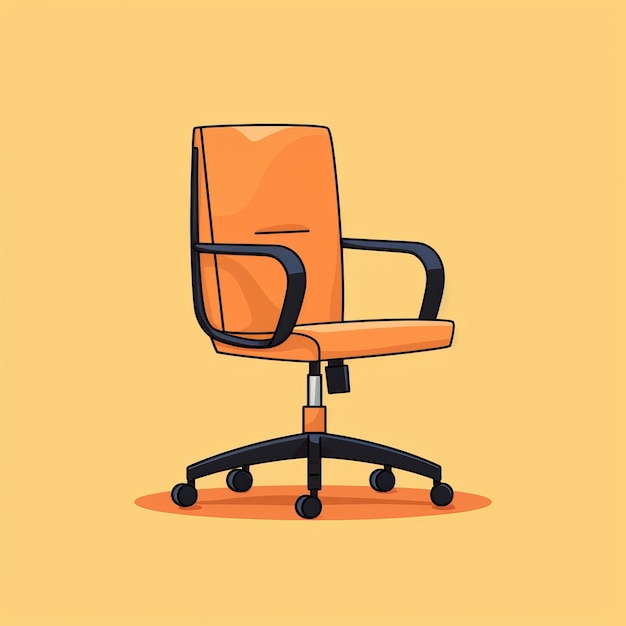 Minimalist Cartoon Office Chair Vector Illustration