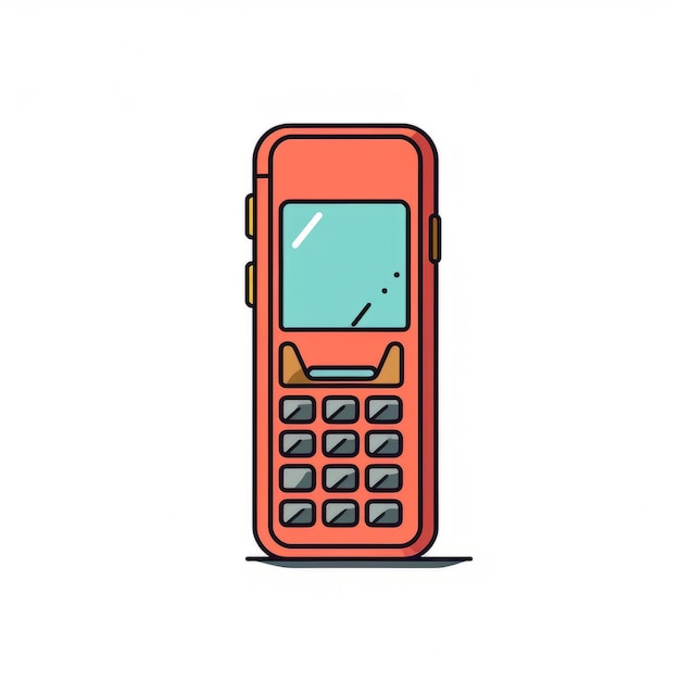 Photo minimalist cartoon phone illustration on white background