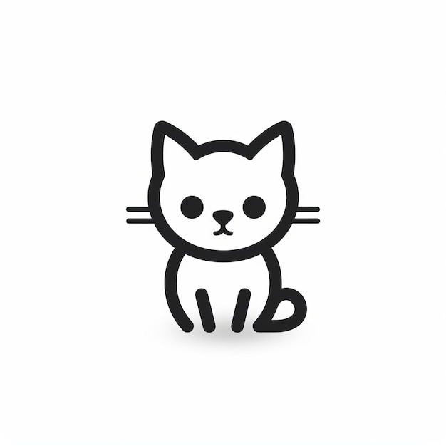 cute black cat icon. AI Generated 27735824 PNG