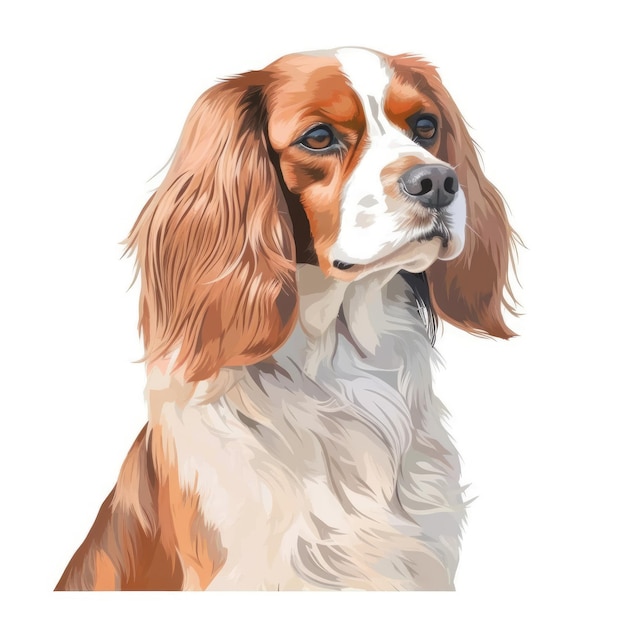 Minimalist Cavalier King Icon in Soft Pastel Colors