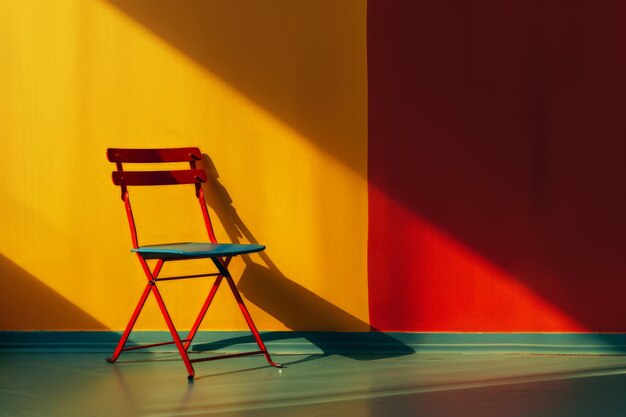 Minimalist chair background between lights and shadows