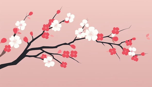 minimalist cherry blossom poster design
