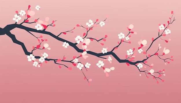 Photo minimalist cherry blossom poster design