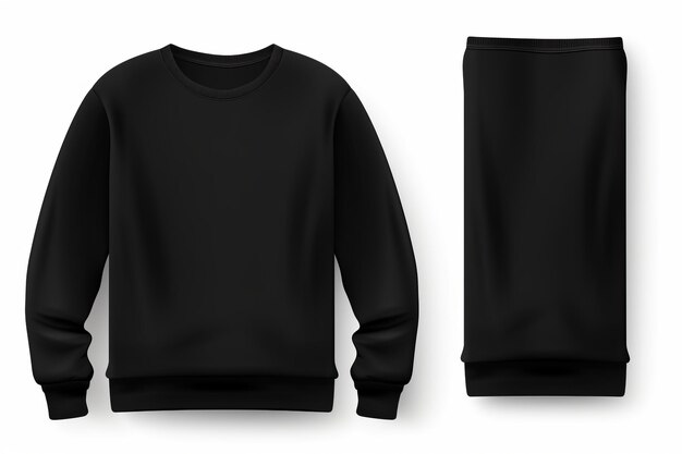 Photo minimalist chic embrace the elegance with our black blank sweatshirt template