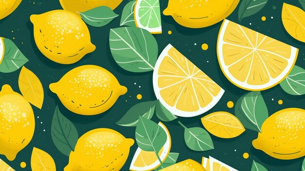 Photo minimalist citrus a modern lemon pattern ai generated