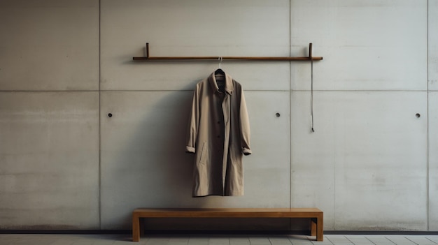 Photo minimalist coat rack in japanese photography style